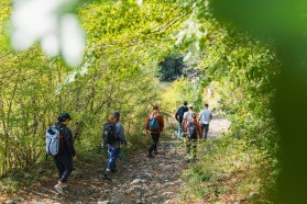 Hiking along the river.